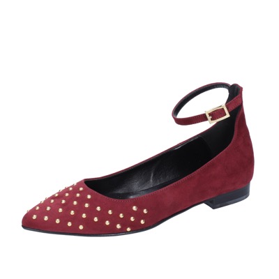scarpe donna OLGA RUBINI ballerine bordeaux camoscio BS830 In Vendita