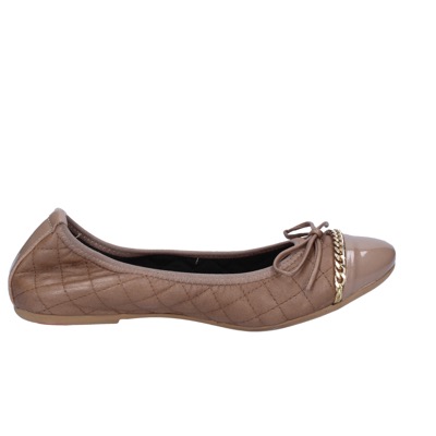 scarpe donna CROWN ballerine beige pelle BX639 Saldi