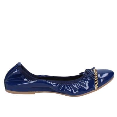 scarpe donna CROWN ballerine blu vernice BZ948 Offerte
