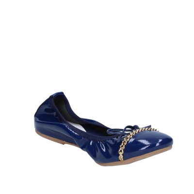 scarpe donna CROWN ballerine blu vernice BZ948 Offerte