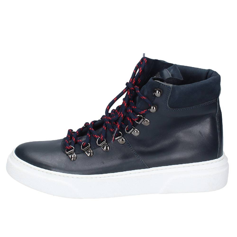 scarpe uomo STOKTON stivaletti blu pelle EY845 Vendite Flash