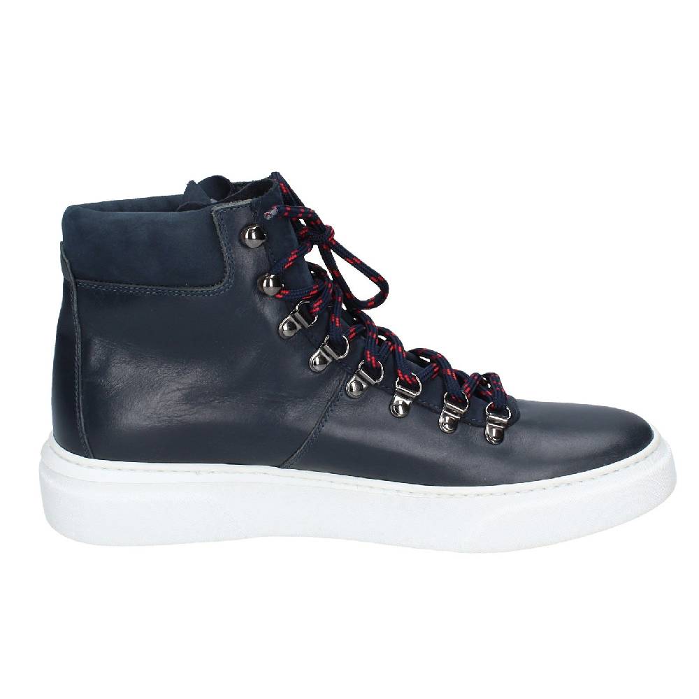 scarpe uomo STOKTON stivaletti blu pelle EY845 Vendite Flash