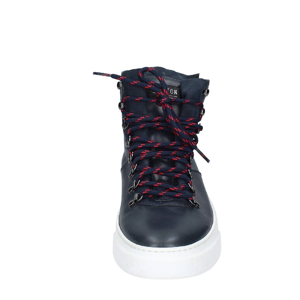 scarpe uomo STOKTON stivaletti blu pelle EY845 Vendite Flash