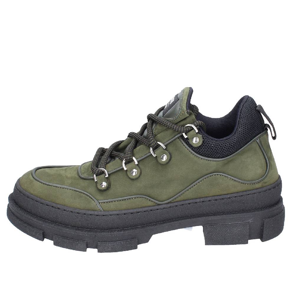 scarpe uomo STOKTON stivaletti verde pelle nabuk EY848 Nuova