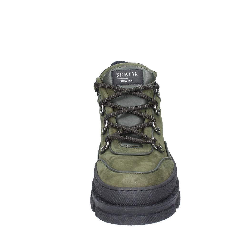 scarpe uomo STOKTON stivaletti verde pelle nabuk EY848 Nuova
