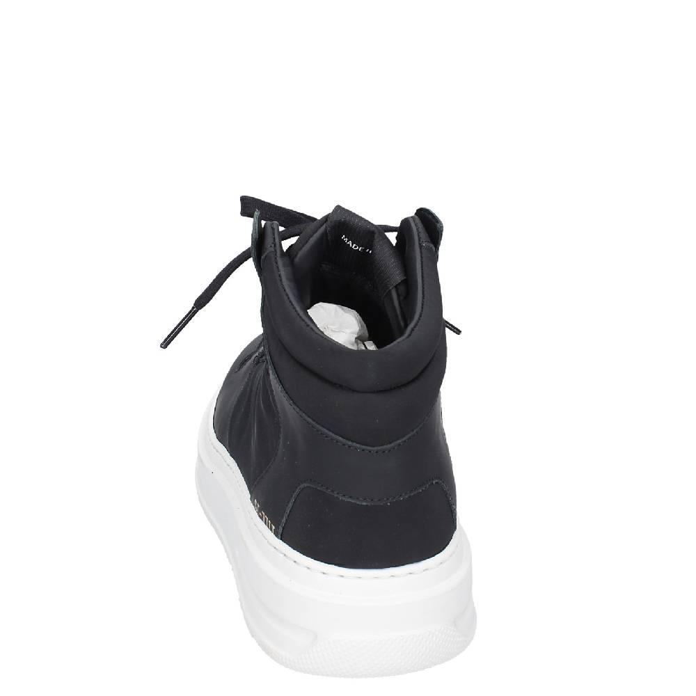 scarpe uomo STOKTON stivaletti nero tessuto gomma EY855 Qualità