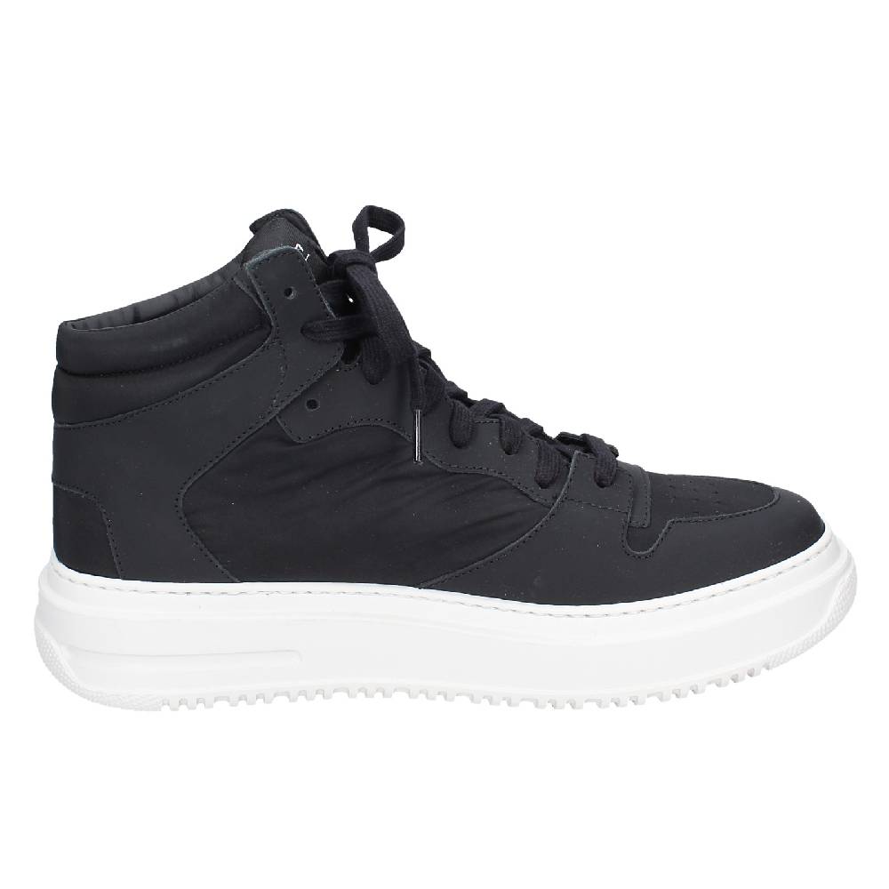 scarpe uomo STOKTON stivaletti nero tessuto gomma EY855 Qualità
