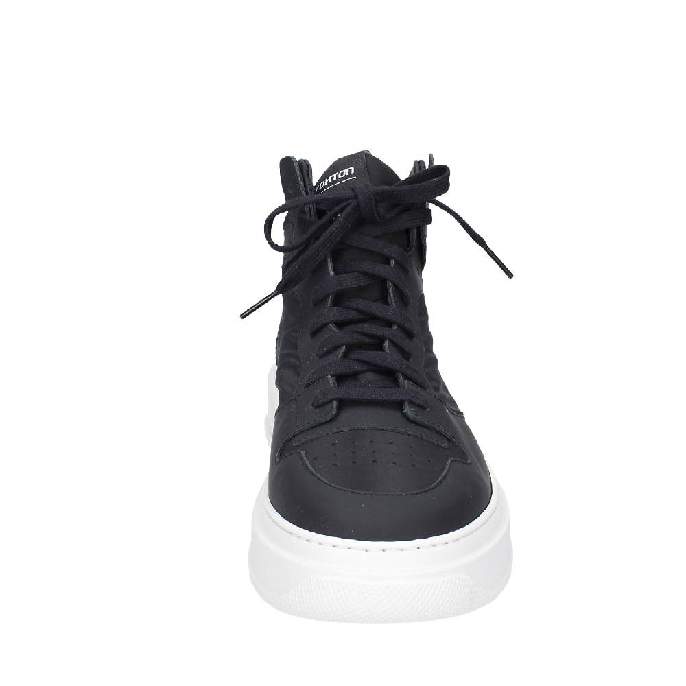 scarpe uomo STOKTON stivaletti nero tessuto gomma EY855 Qualità