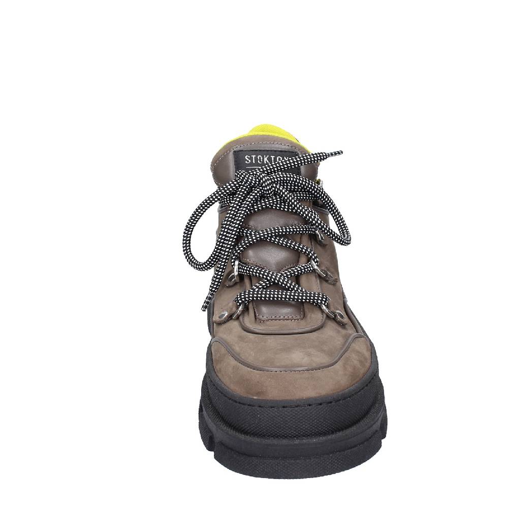 scarpe uomo STOKTON stivaletti beige pelle nabuk nero EX02 Vendita