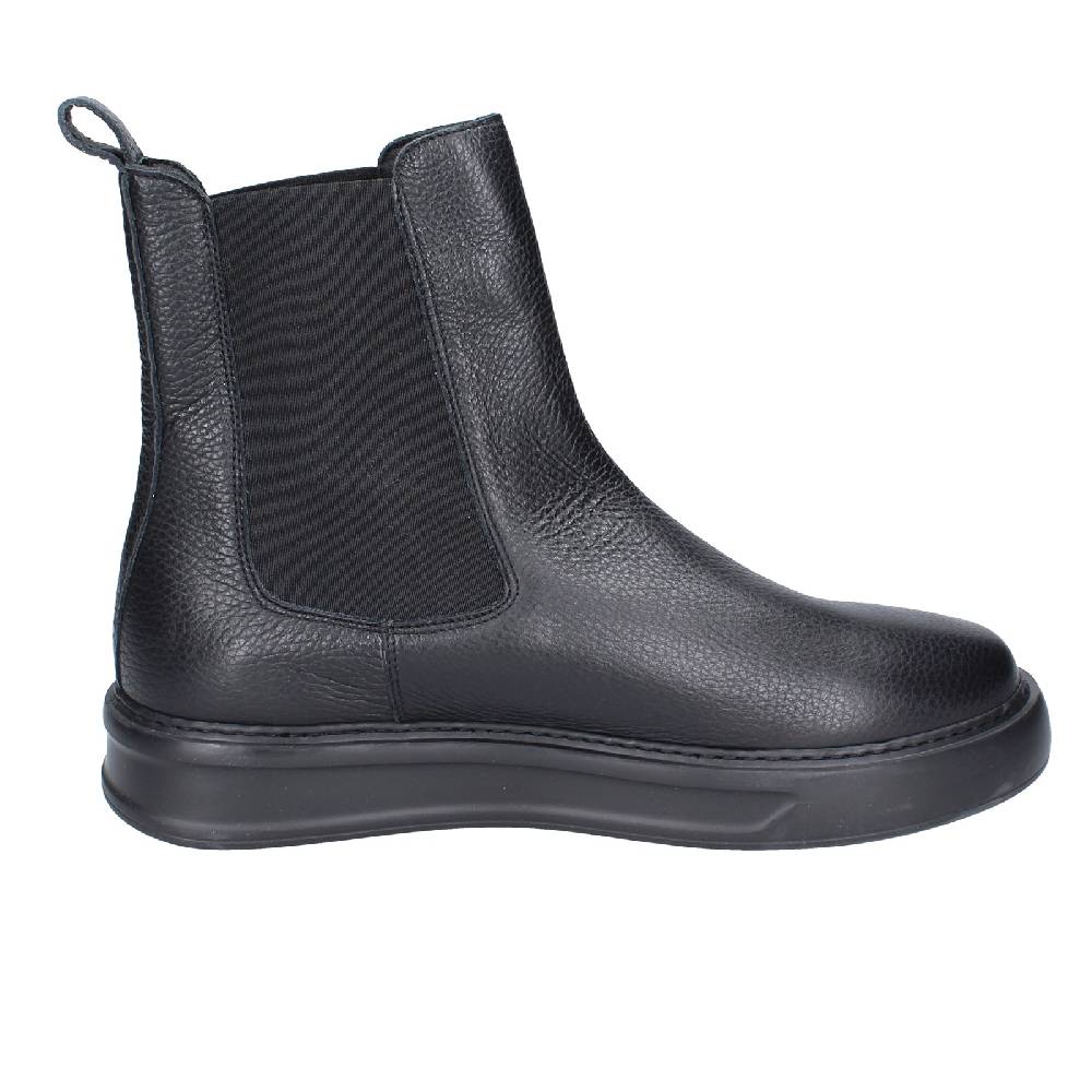 scarpe uomo STOKTON stivaletti nero pelle EX43 Spedizione Gratuita