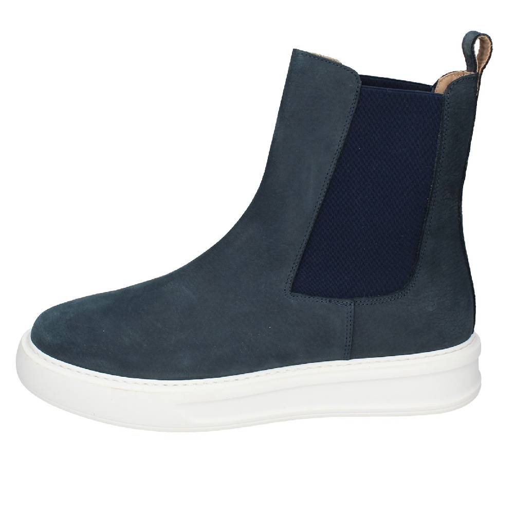 scarpe uomo STOKTON stivaletti blu pelle nabuk EX93 Pezzi Unici