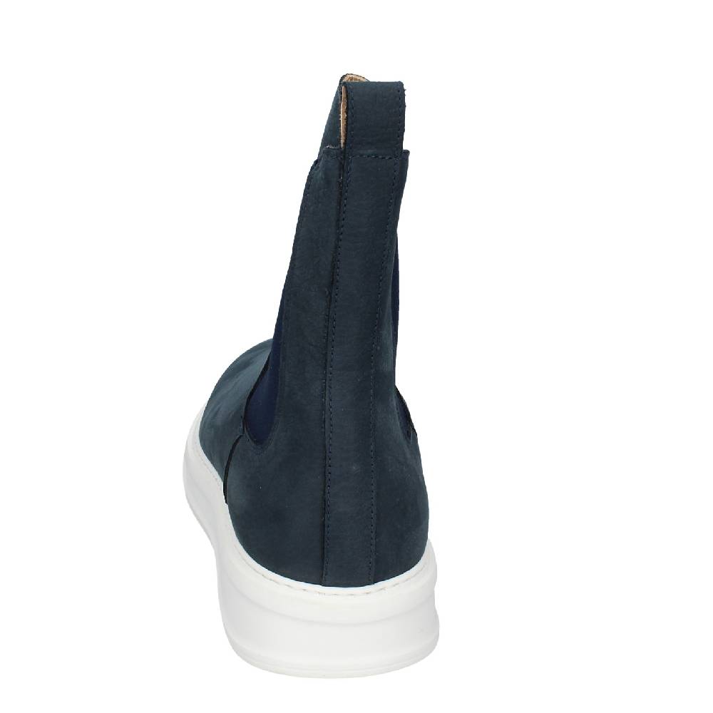 scarpe uomo STOKTON stivaletti blu pelle nabuk EX93 Pezzi Unici