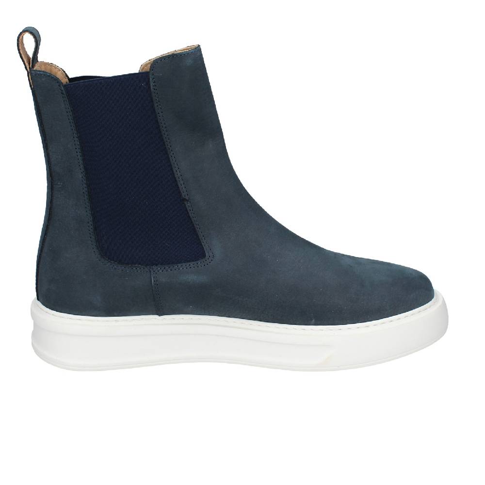 scarpe uomo STOKTON stivaletti blu pelle nabuk EX93 Pezzi Unici