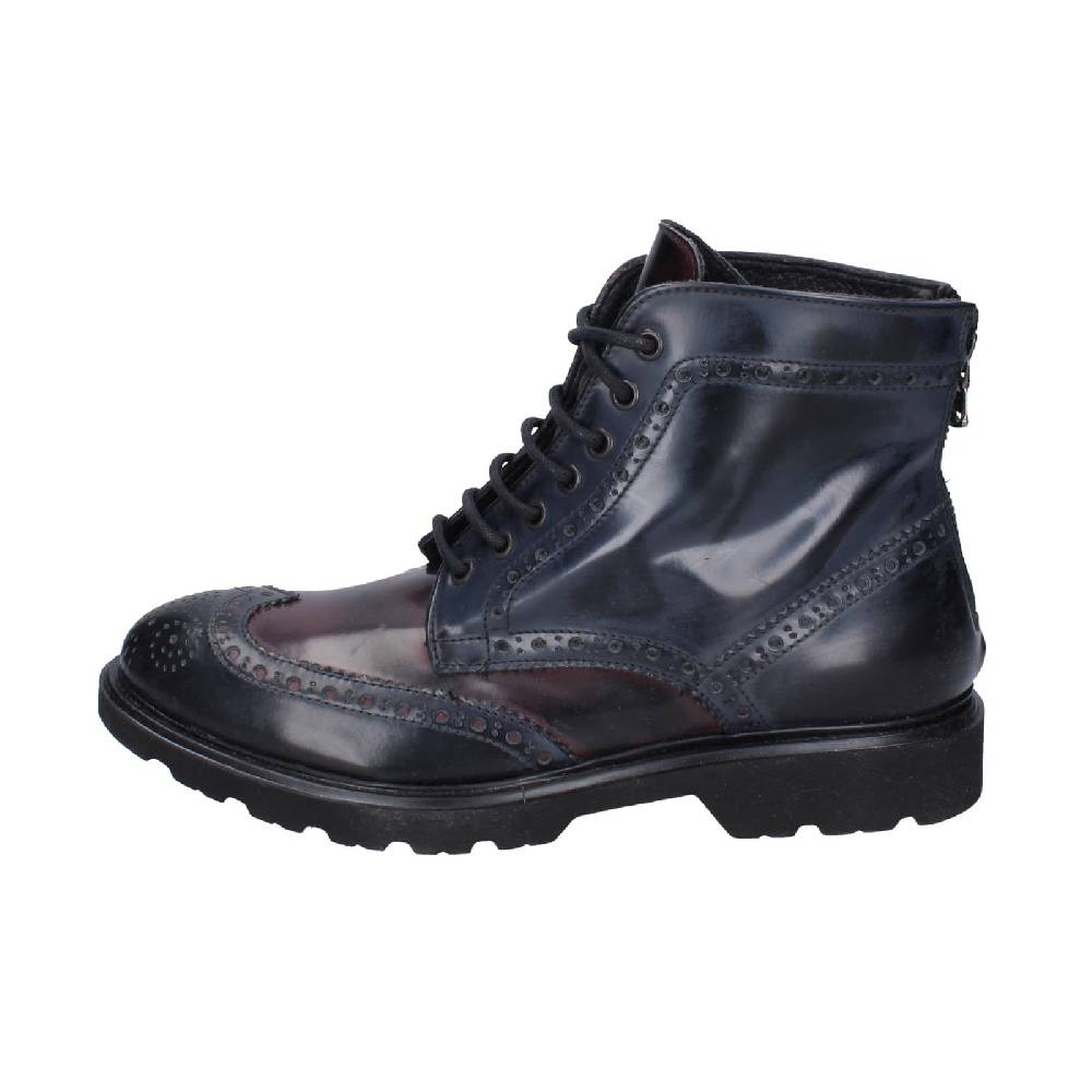 scarpe uomo EVEET stivaletti blu pelle sintetica bordeaux EZ141 Soddisfazione Garantita