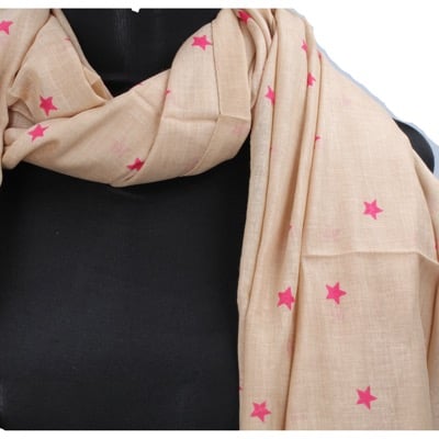pareo donna NALI' beige cotone rosa AF424 Offerta