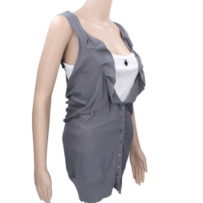 gilet cardigan donna ANNARITA N. tg. S grigio cotone AK195 Vendite Flash