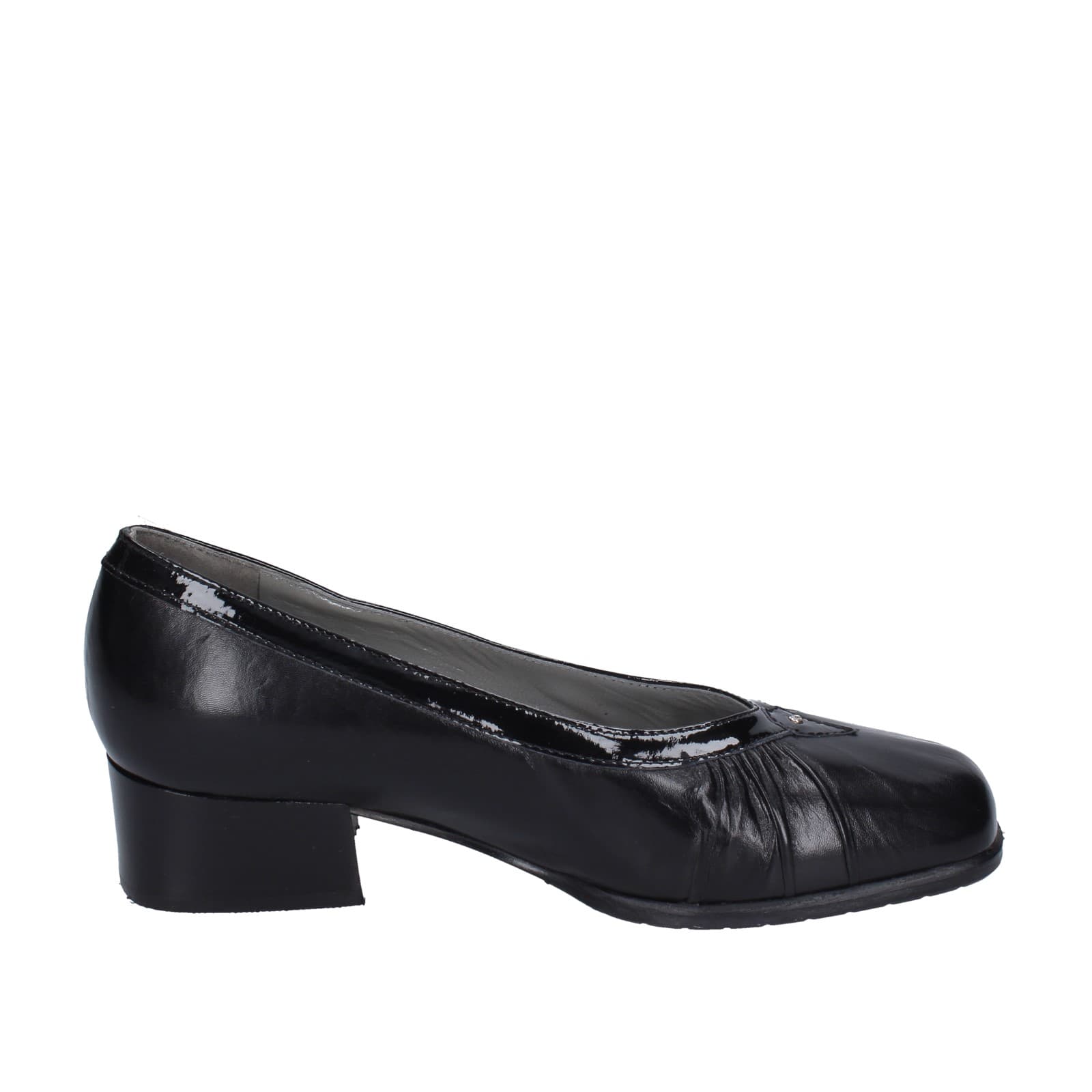 scarpe donna CONFORT decollete nero pelle vernice EZ367 Moda