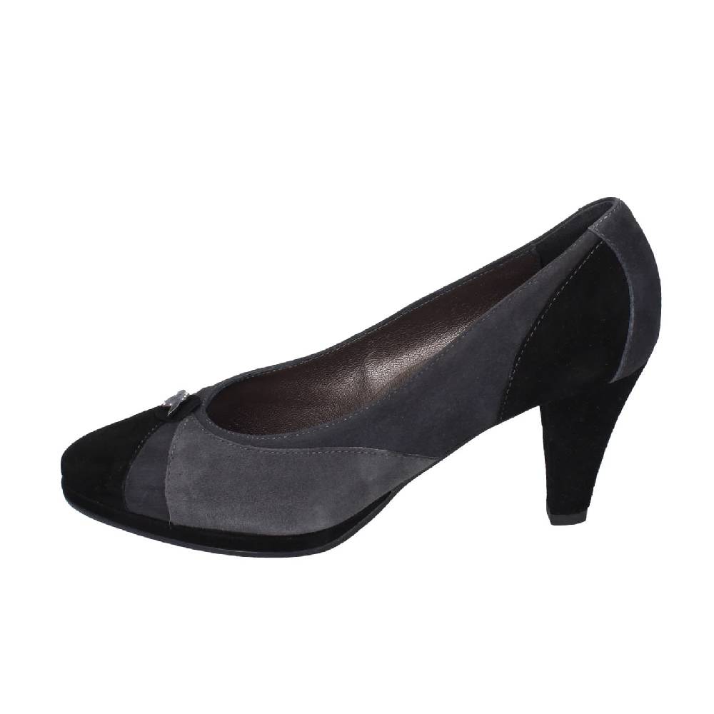 scarpe donna CONFORT decollete nero camoscio grigio EZ369 2025