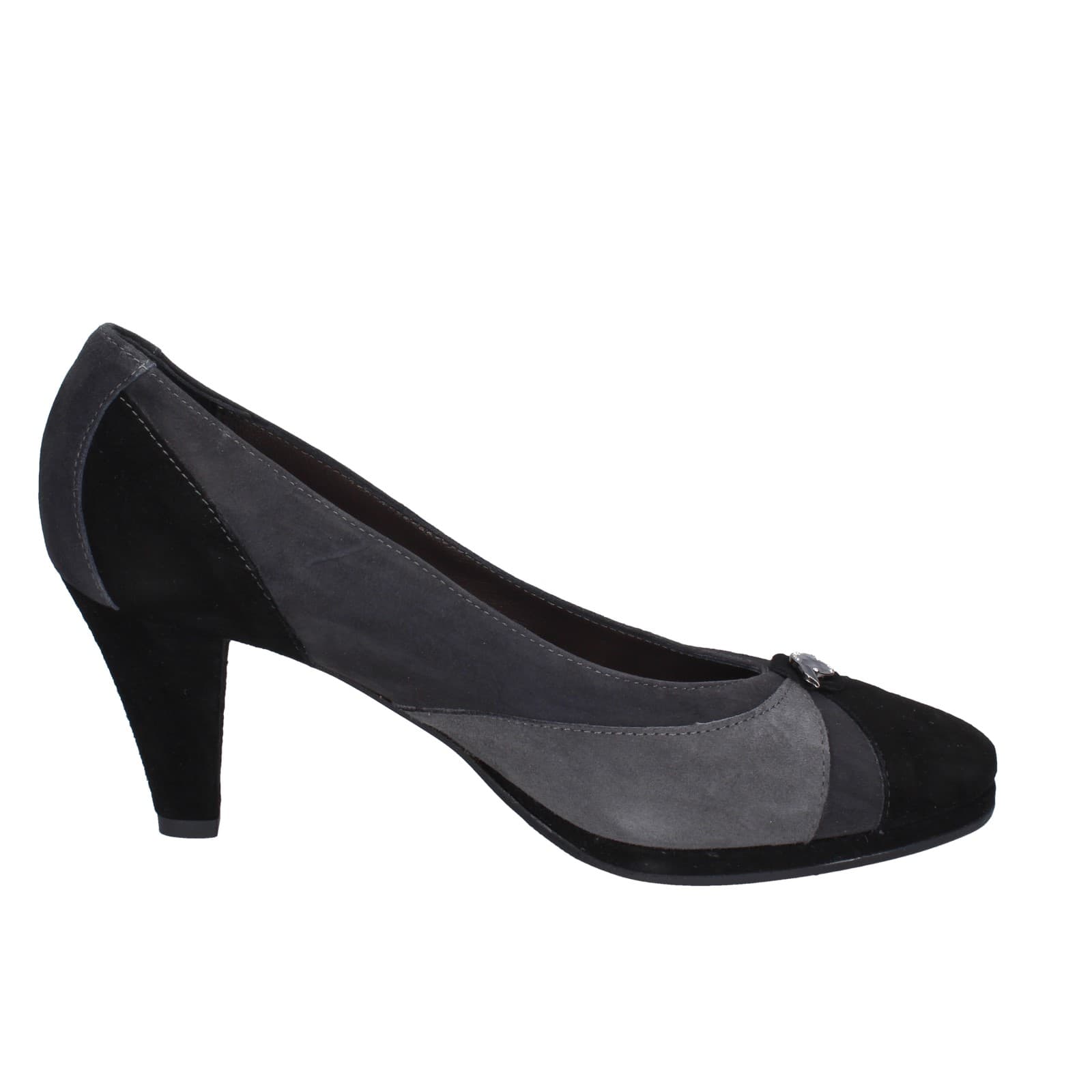 scarpe donna CONFORT decollete nero camoscio grigio EZ369 2025