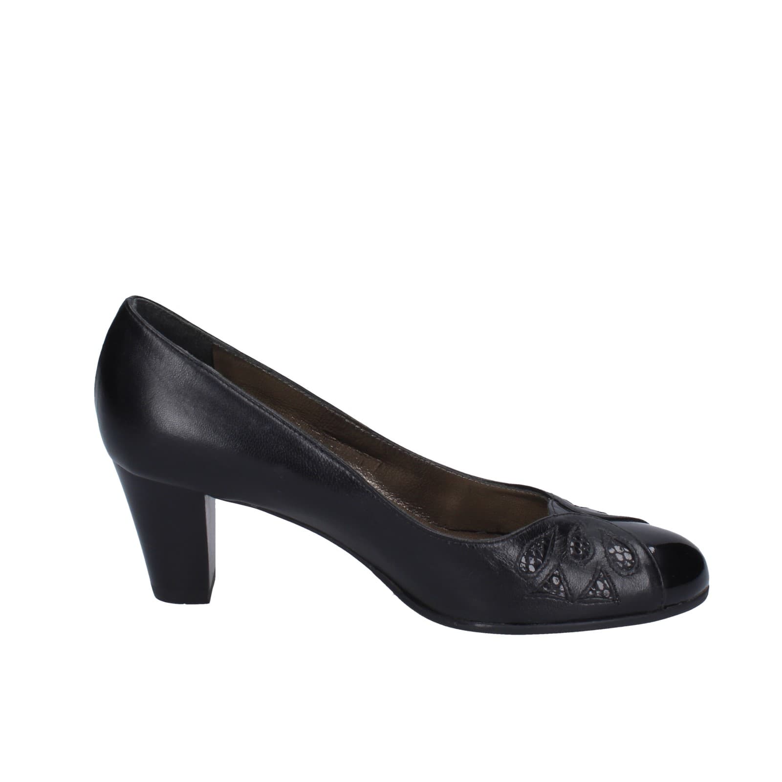 scarpe donna CONFORT decollete nero pelle EZ417 Qualità