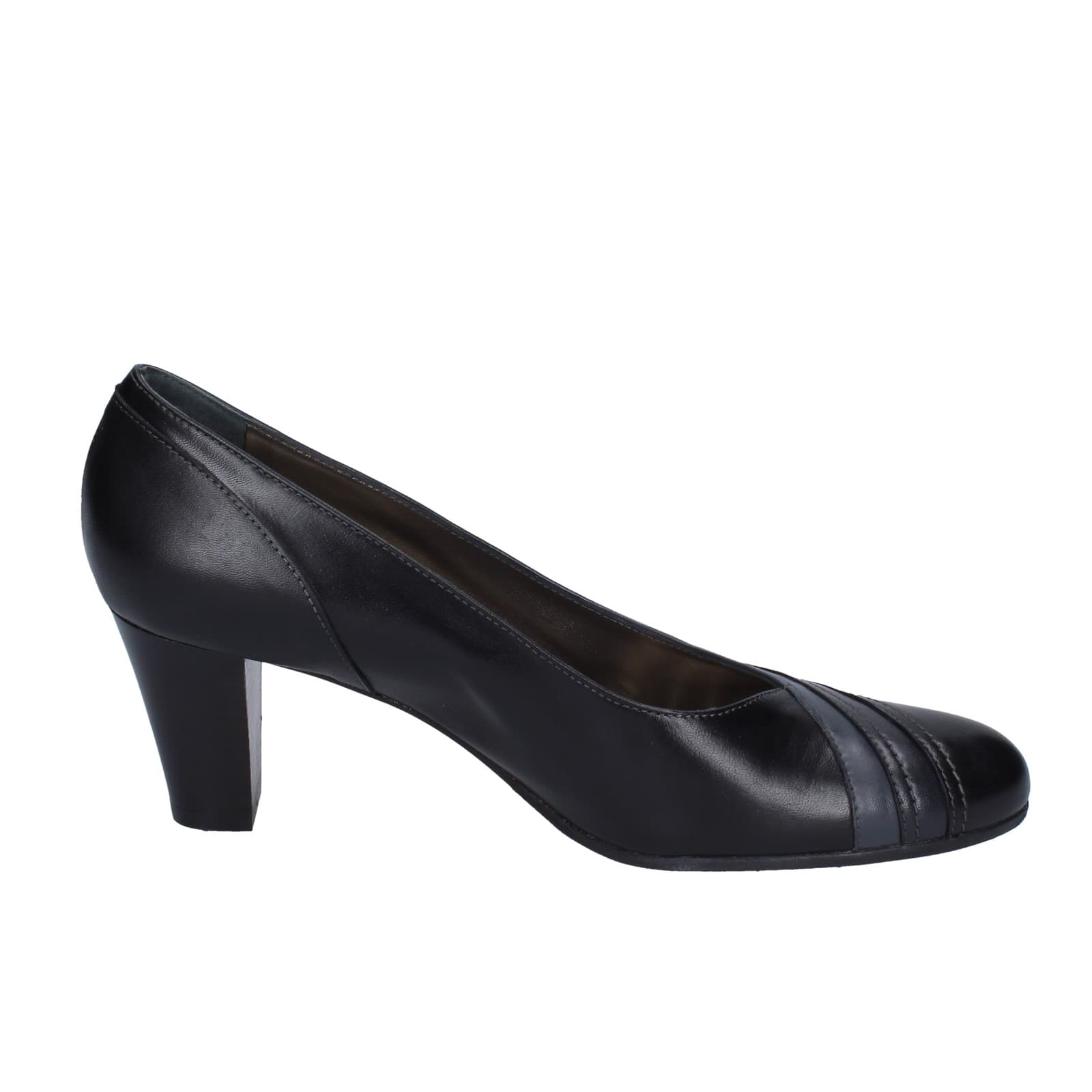 scarpe donna CONFORT decollete grigio pelle nero EZ395 Spedizione Gratuita