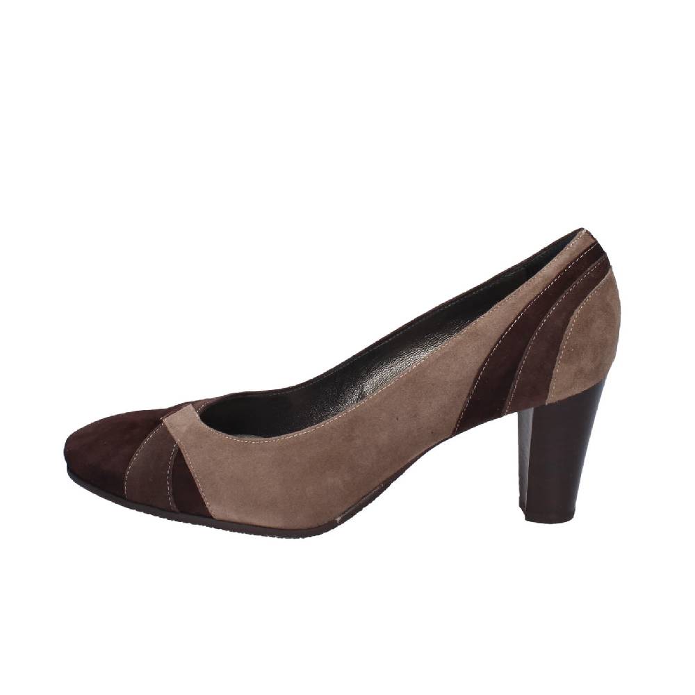 scarpe donna CONFORT decollete marrone camoscio EZ415 Pezzi Unici