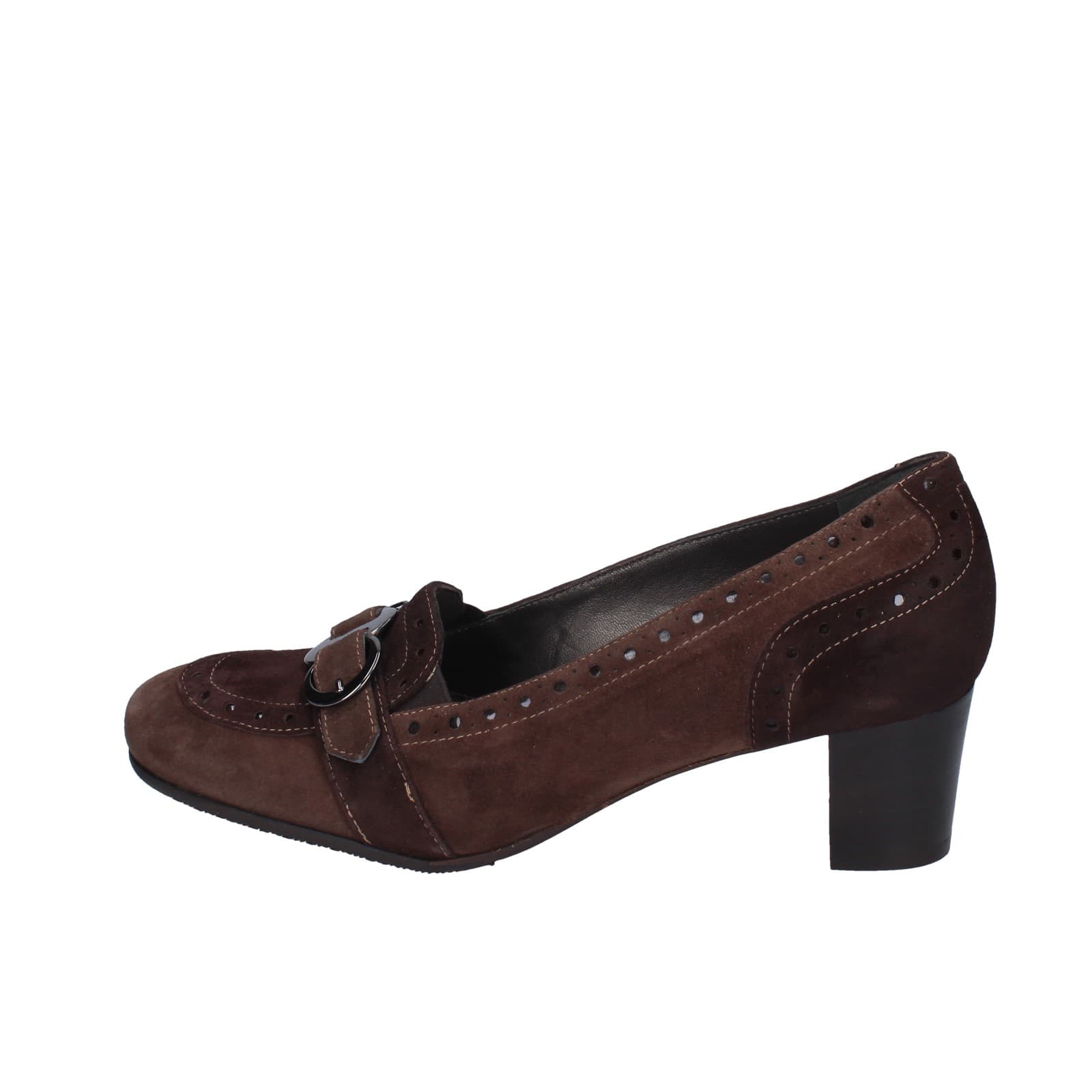 scarpe donna CONFORT decollete marrone camoscio 1607 EZ338 Negozi Online