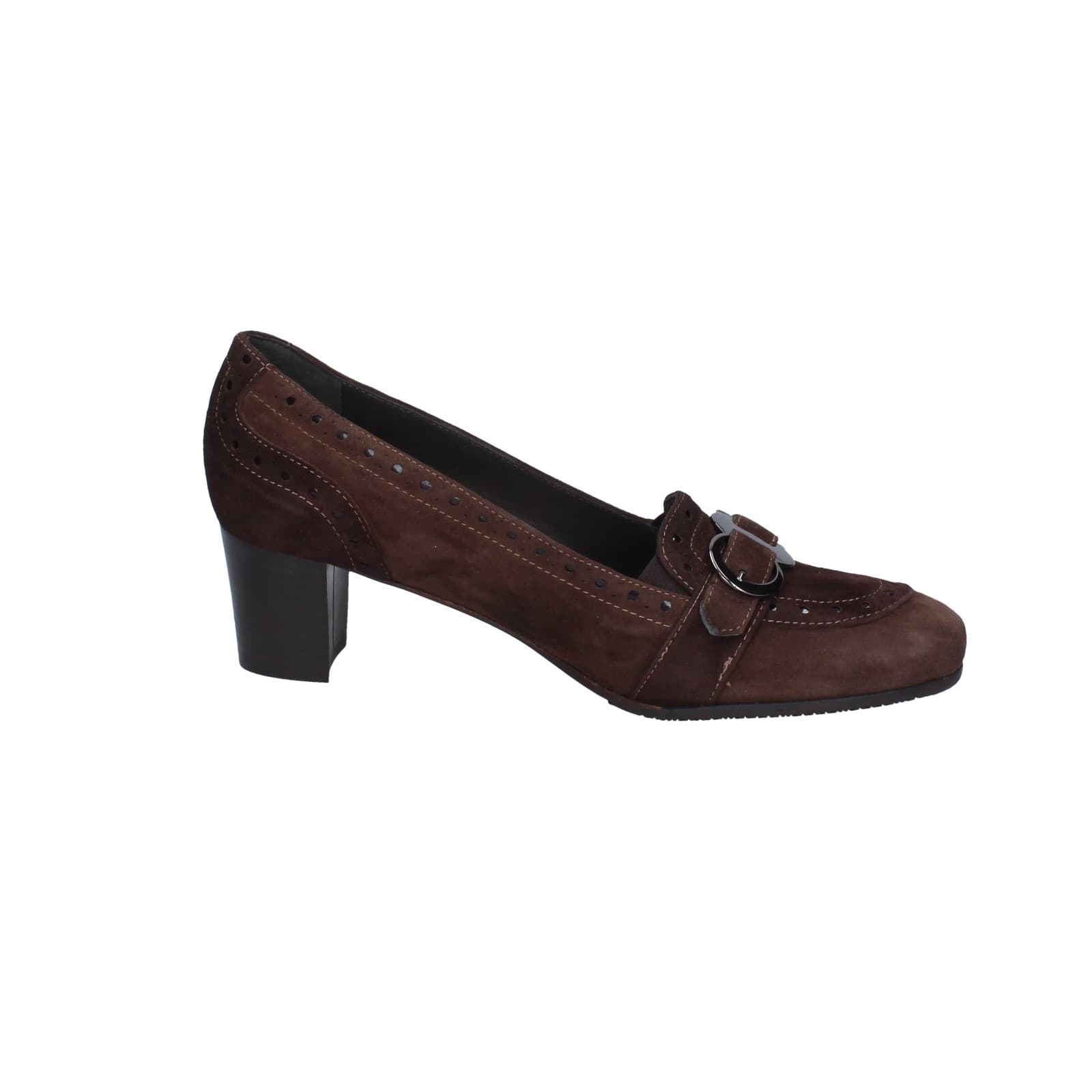 scarpe donna CONFORT decollete marrone camoscio 1607 EZ338 Negozi Online