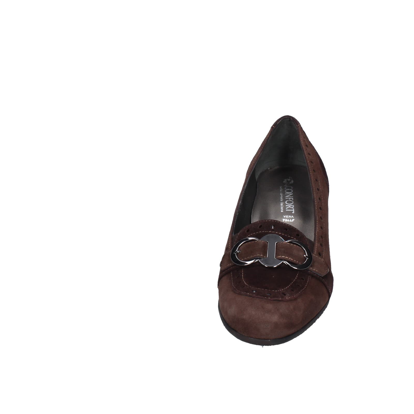 scarpe donna CONFORT decollete marrone camoscio 1607 EZ338 Negozi Online