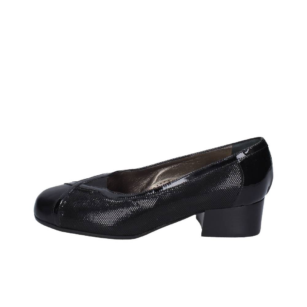 scarpe donna CONFORT decollete nero pelle vernice EZ401 Consegna Veloce