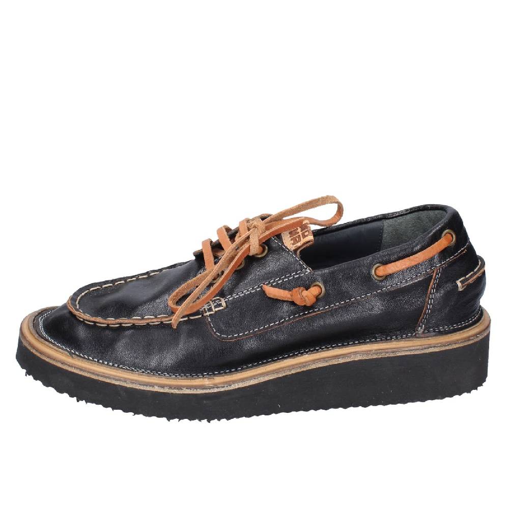 scarpe donna MOMA mocassini nero pelle EY598 Prezzo Ridotto