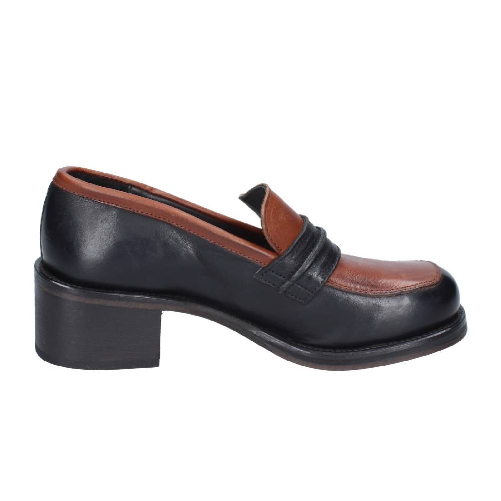 scarpe donna MOMA mocassini marrone pelle nero 72304E EY559 Prezzo Ridotto
