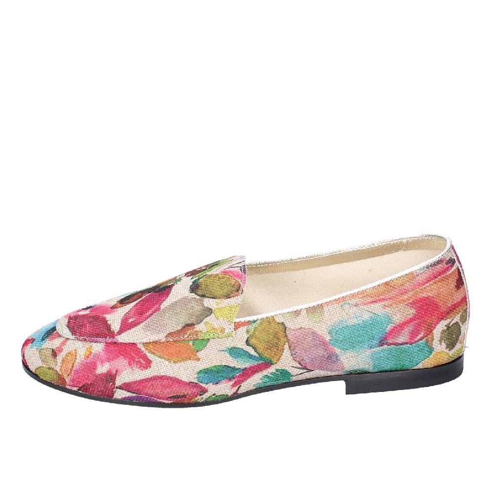 scarpe donna ANNIEL mocassini multicolore tessuto EY674 Saldi