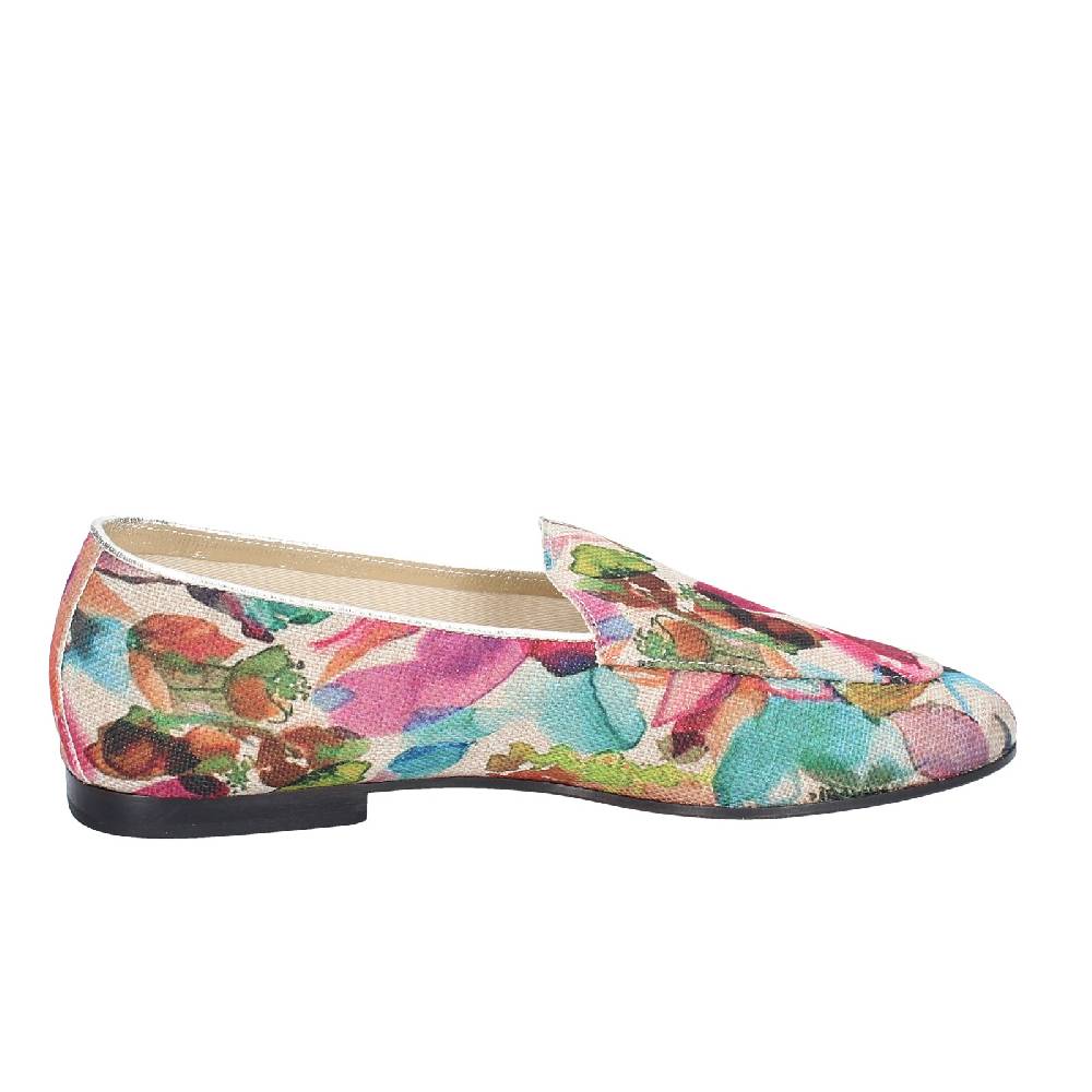 scarpe donna ANNIEL mocassini multicolore tessuto EY674 Saldi