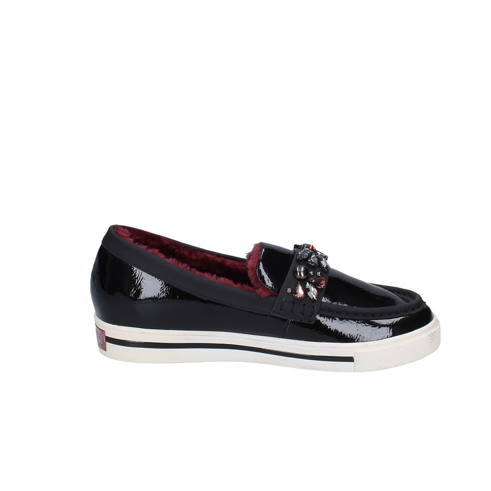 scarpe donna LUCIANO BARACHINI mocassini nero vernice EY169 Negozio