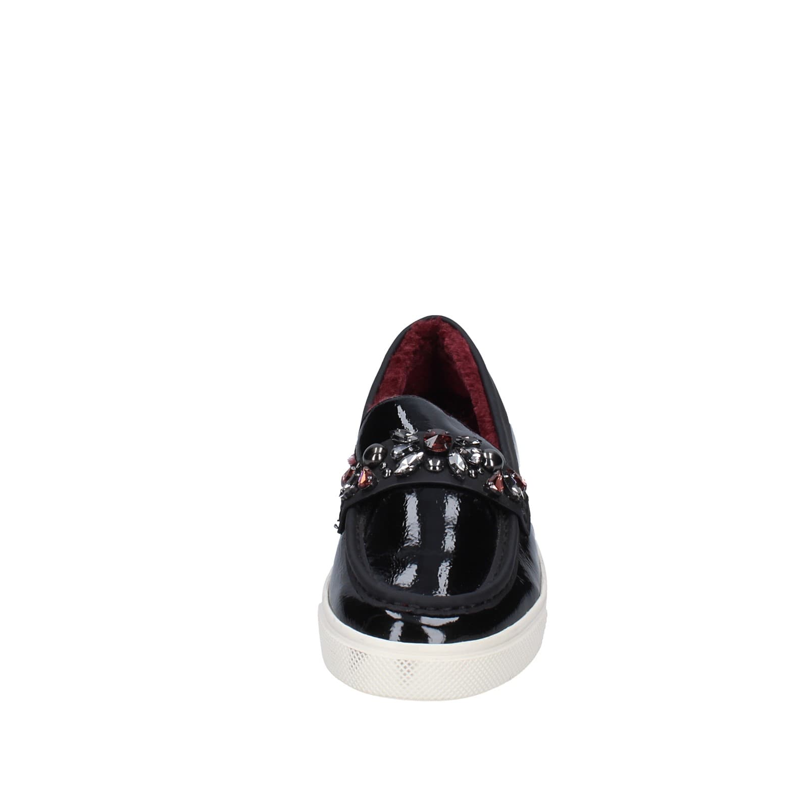 scarpe donna LUCIANO BARACHINI mocassini nero vernice EY169 Negozio