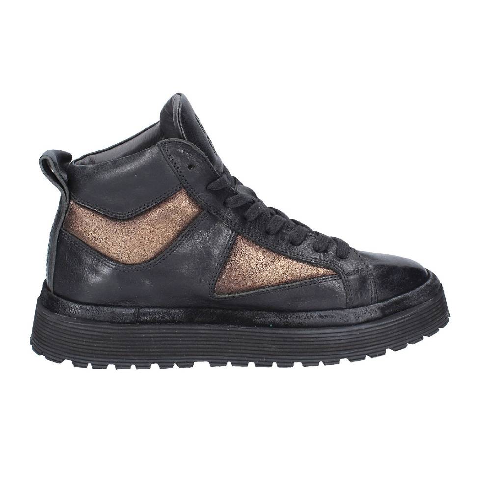 scarpe donna MOMA sneakers nero pelle bronzo 1BW316 EY622 Spedizione gratuita