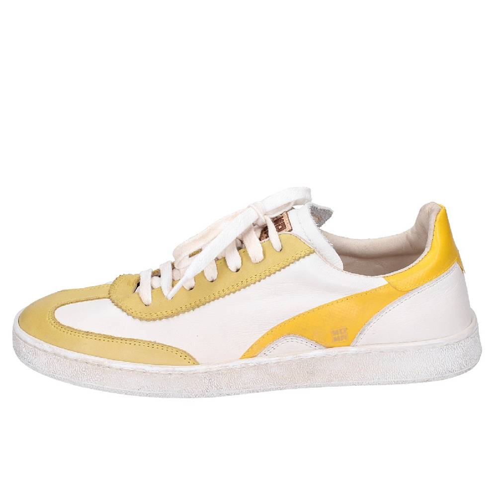 scarpe donna MOMA sneakers bianco pelle giallo 49402A VINTAGE EX506 Sconto di tempo limitato