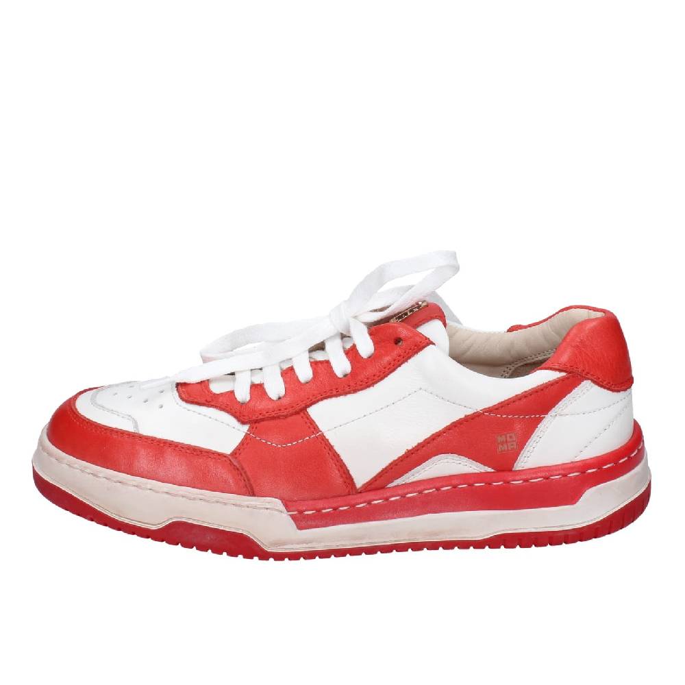 scarpe donna MOMA sneakers bianco pelle rosa EY593 Comprare a buon mercato