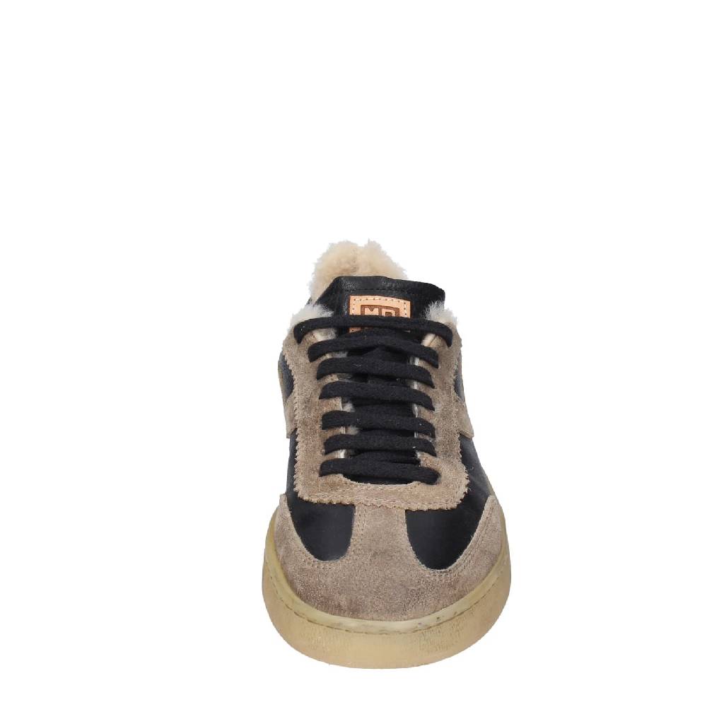 scarpe donna MOMA sneakers nero pelle beige 89301A EY602 Flash Sale