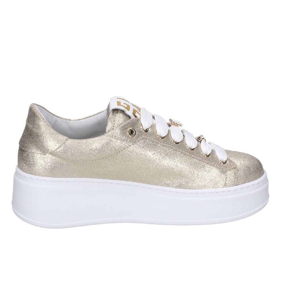 scarpe donna GIO+ sneakers platino pelle camoscio EX580 Vendite stagionali
