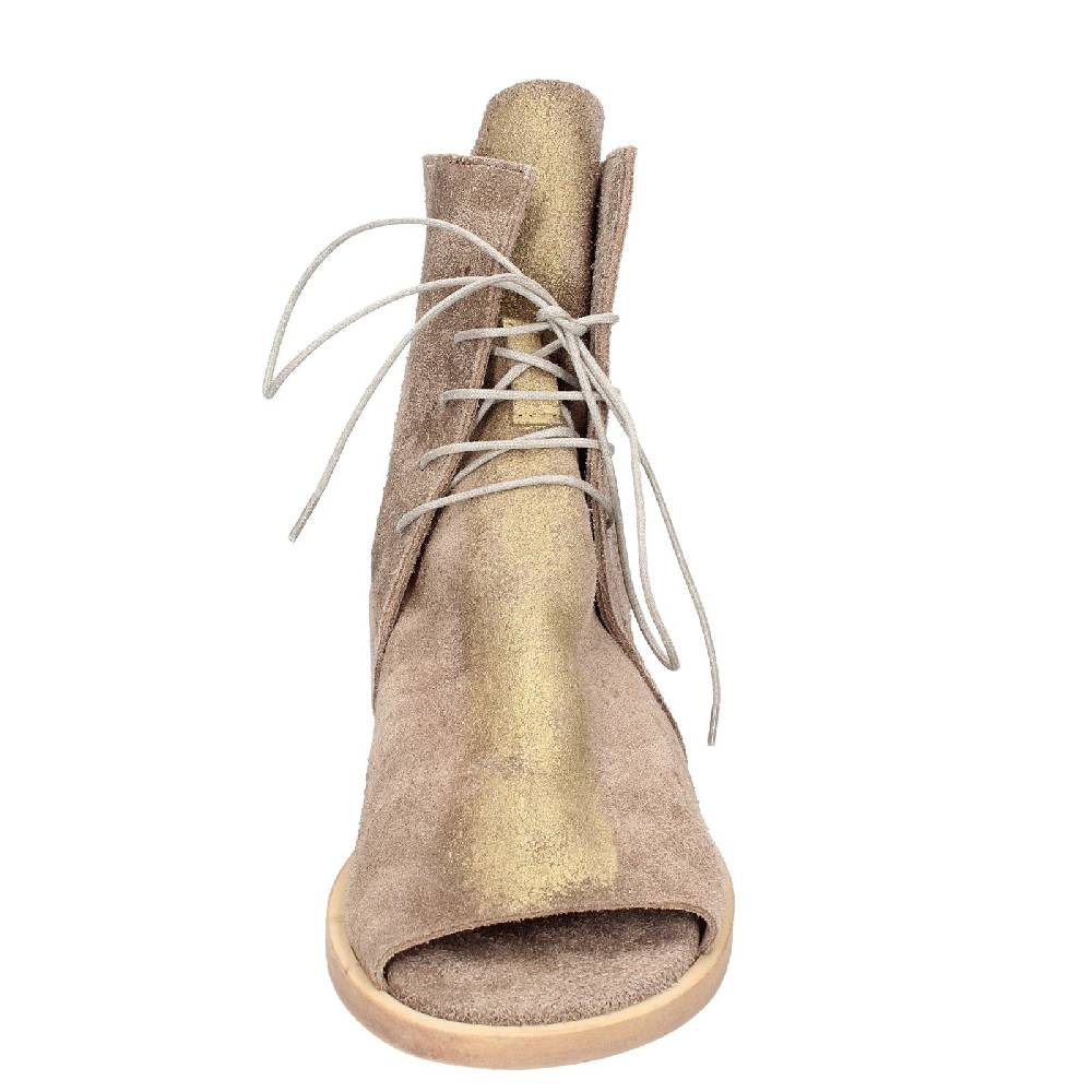scarpe donna MOMA stivaletti marrone camoscio oro 35402I VINTAGE EX443 Offerta Anniversario