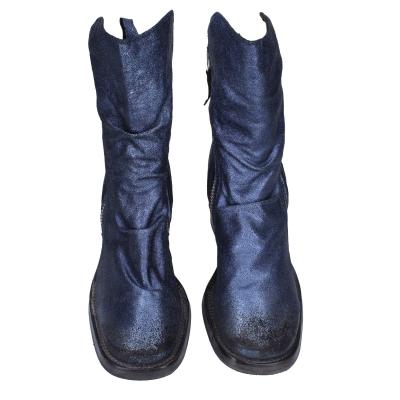 scarpe donna MOMA stivaletti blu pelle camoscio 1CW343 VINTAGE BD819 Latest fashion