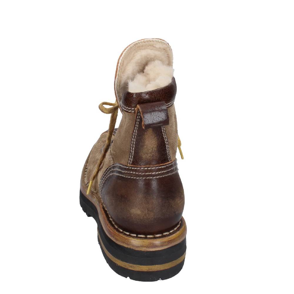 scarpe donna MOMA stivaletti marrone camoscio beige pelle 81301B EY576 Offerte stagionali
