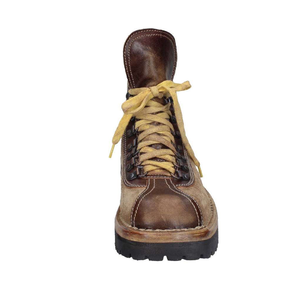 scarpe donna MOMA stivaletti marrone camoscio beige pelle 81301B EY576 Offerte stagionali