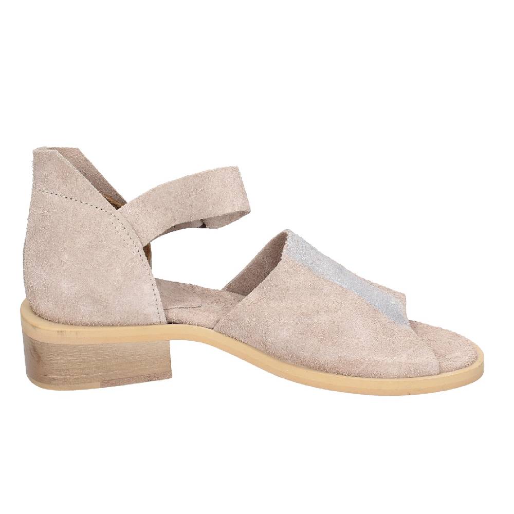 scarpe donna MOMA sandali beige camoscio argento 35403G VINTAGE EX453 Liquidazione