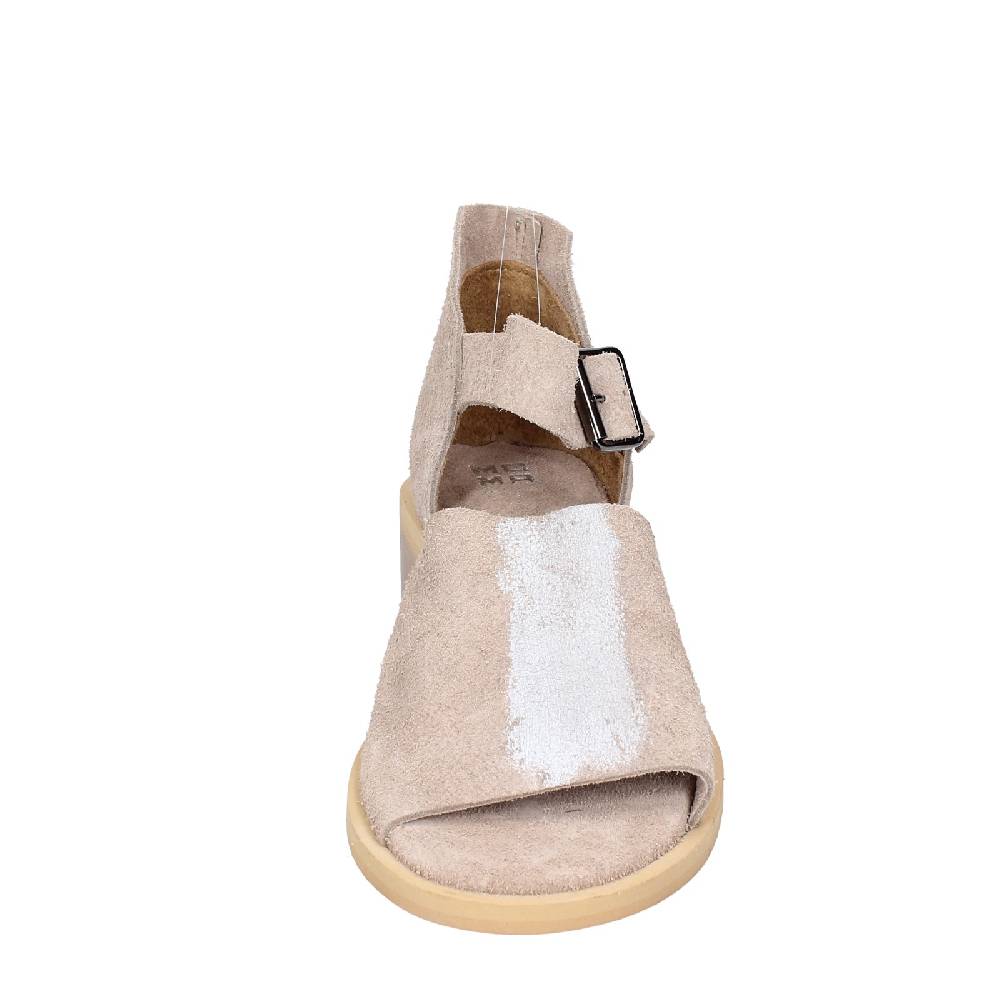 scarpe donna MOMA sandali beige camoscio argento 35403G VINTAGE EX453 Liquidazione