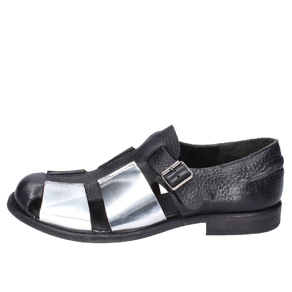 scarpe donna MOMA sandali nero pelle argento 40401G VINTAGE EX410 Prezzo basso