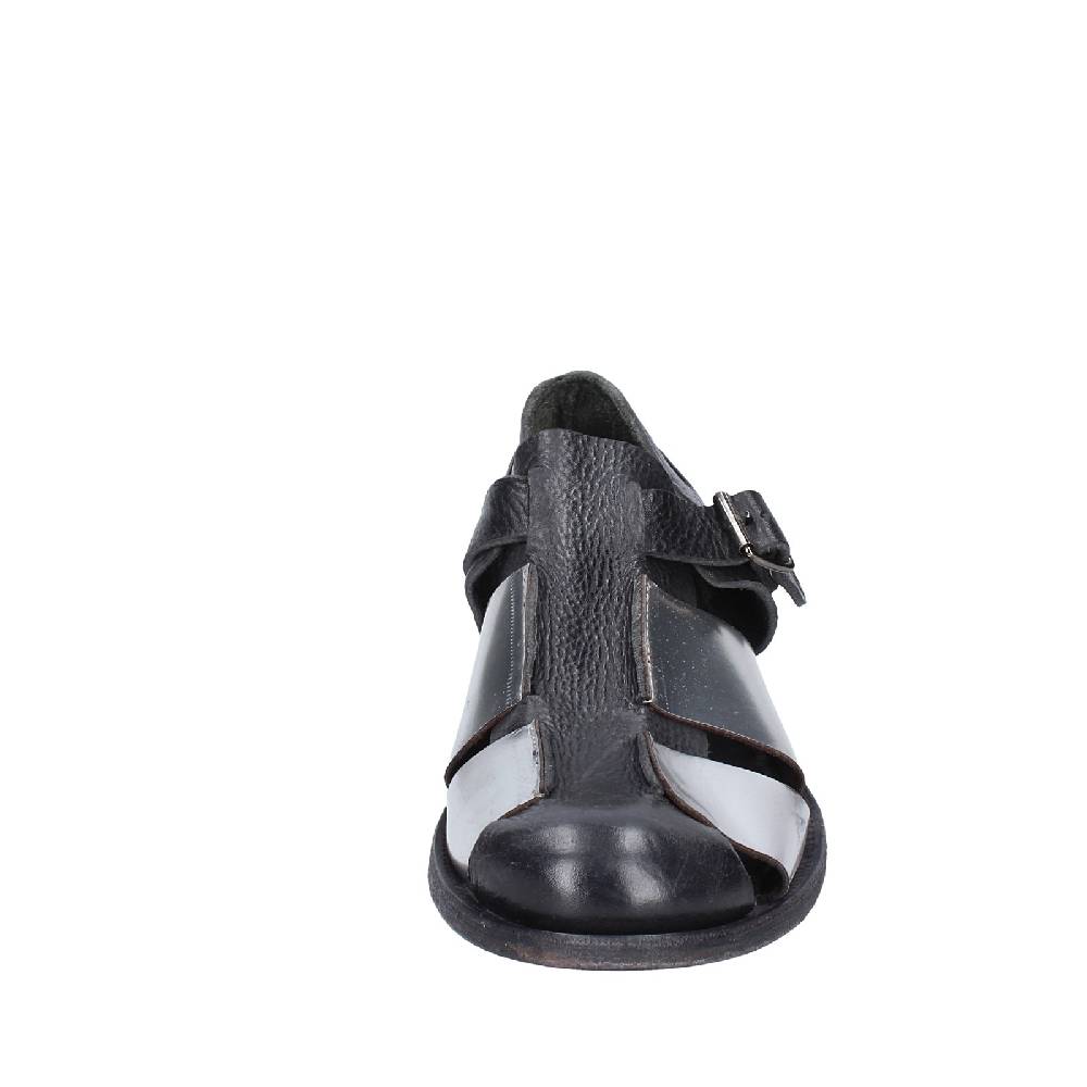 scarpe donna MOMA sandali nero pelle argento 40401G VINTAGE EX410 Prezzo basso