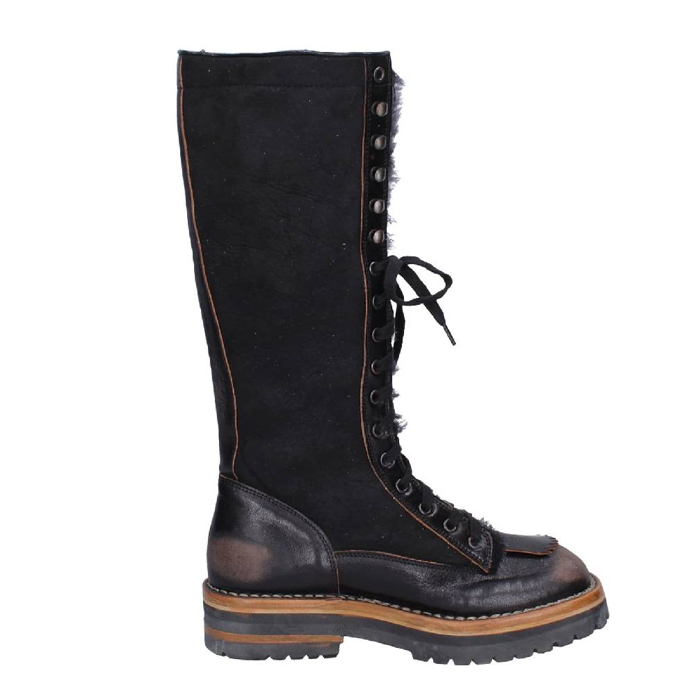 scarpe donna MOMA stivali nero camoscio pelle 81304D-VADO EY495 Only for today